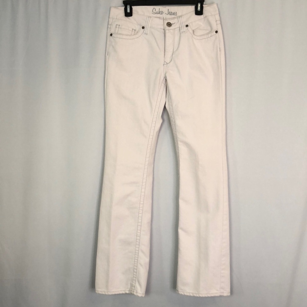 Suko Jeans Women’s Size 8 Light Gray Embroidered Denim Cotton Jeans